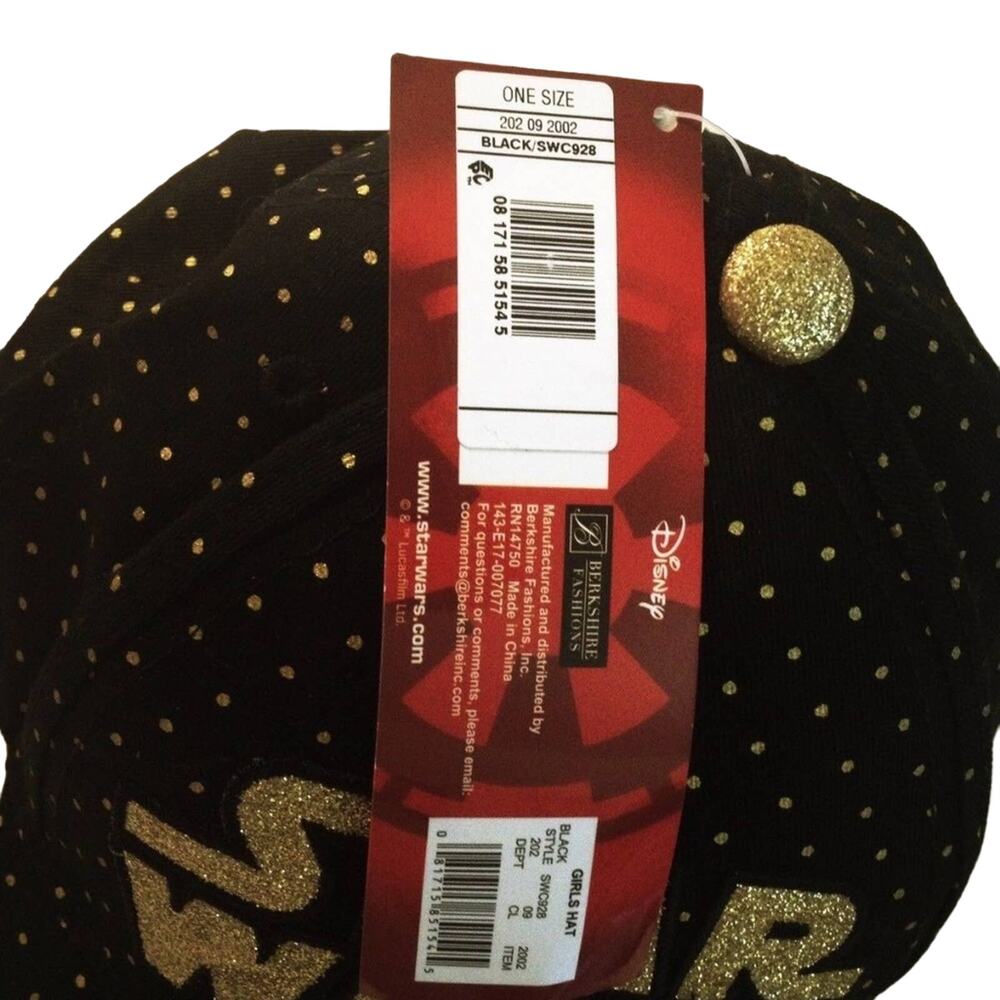 Star Wars Polka Dot Black Gold Snapback Cap Hat - Picture 3 of 6